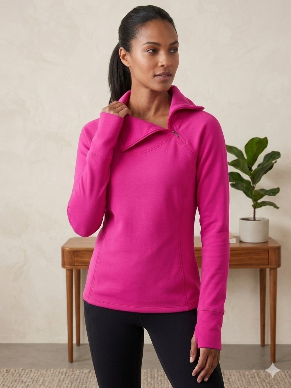 Athleta Hot Pink Rush Creek 1/4 Zip Pull Over